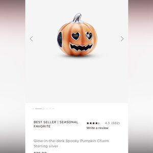 Orange Pumpkin pandora glow in the dark